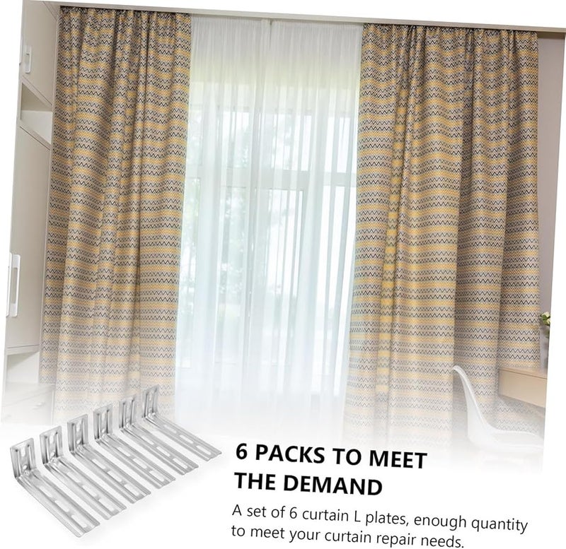 6Pcs Heavy Duty Curtain Rod Repair Brackets Easy DIY Installation Universal Fit - Image 4